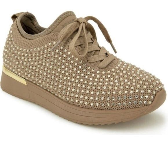 Kenneth Cole Reaction Corley Rhinestones Lace-up Sneakers Shoe Size 9 NEW in box - Picture 1 of 5